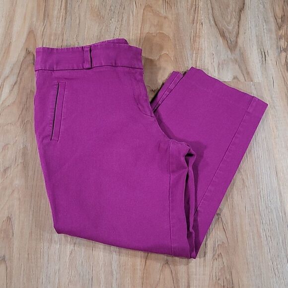 🔹️Loft Fuchsia Cropped Pants w/Pockets Size 6/28 - Picture 1 of 9